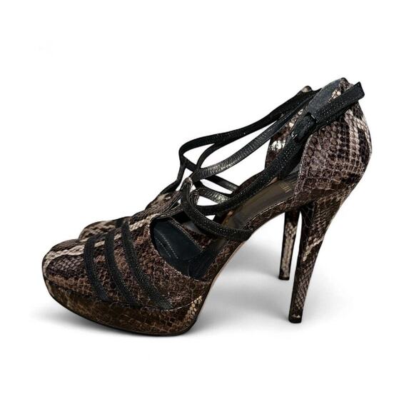 Stuart Weitzman Heritage Azur Reptile Leather Platform Pumps Heels Size 8.5 - Picture 5 of 11